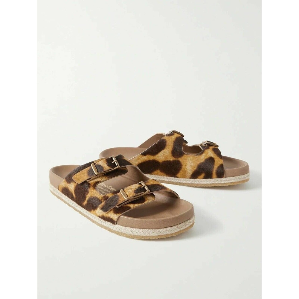 YUKETEN Sal 2 Leopard-Print Calf-Hair Sandals $442.00